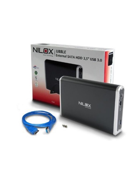 Nilox DH0311ER-3.0 disco rigido esterno 1 TB 7200 Giri min 3.5" USB tipo A 3.2 Gen 1 (3.1 Gen 1) Nero, Argento