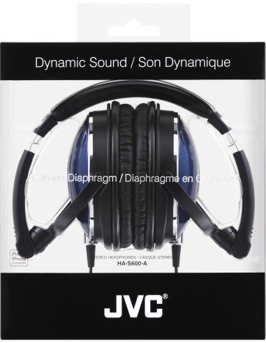 JVC HA-S600-A cuffia e auricolare Cuffie Cablato A Padiglione Nero, Blu