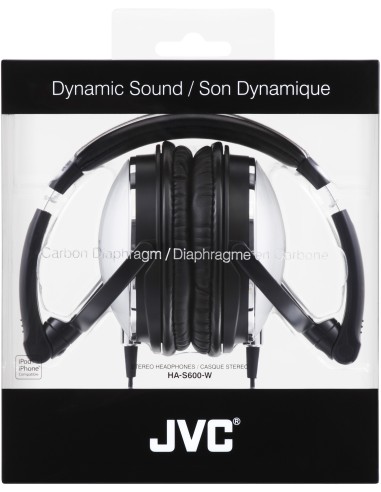 JVC HA-S600-W cuffia e auricolare Cuffie Cablato A Padiglione Nero, Bianco