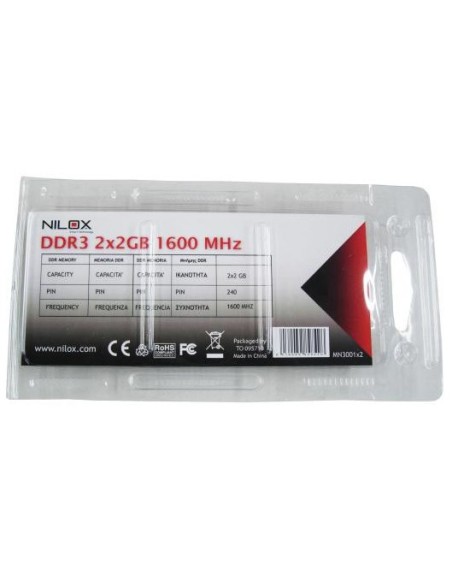 Nilox MN3001X2 memoria 4 GB 2 x 2 GB DDR3