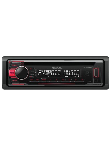 Kenwood KDC-110UR Ricevitore multimediale per auto Nero, Rosso 200 W