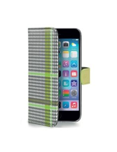 Celly PDPAGEIPH6GR custodia per cellulare Custodia a libro Verde, Grigio