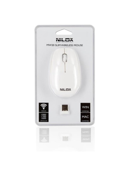 Nilox MW20 mouse Viaggio Ambidestro RF Wireless Ottico 1600 DPI