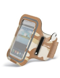 Celly ARMBAND04 custodia per cellulare Fascia da braccio Beige, Mimetico