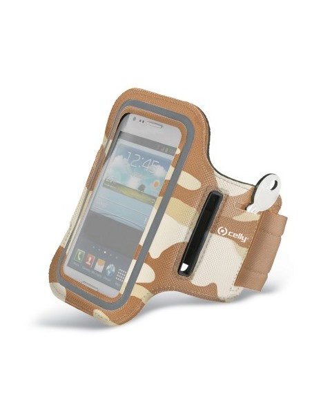 Celly ARMBAND04 custodia per cellulare Fascia da braccio Beige, Mimetico