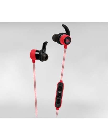 JBL Reflect Mini BT Auricolare Wireless Passanuca Musica e Chiamate Bluetooth Nero, Rosso