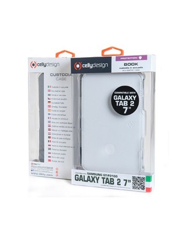 Celly BOOKTAB257W custodia per tablet 17,8 cm (7") Custodia a libro Bianco