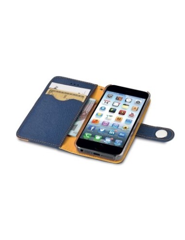 Celly ONDAIPH6BL custodia per cellulare Custodia a libro Blu, Giallo