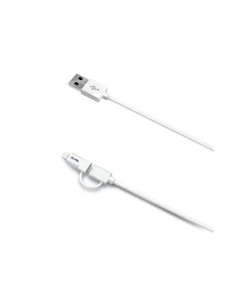 Celly USBML cavo USB 1 m USB A Micro-USB B Lightning Bianco
