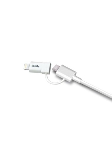 Celly USBML cavo USB 1 m USB A Micro-USB B Lightning Bianco