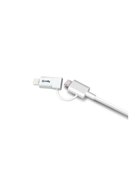 Celly USBML cavo USB 1 m USB A Micro-USB B Lightning Bianco