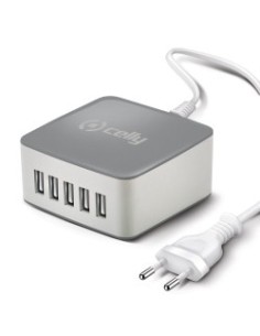 Celly PS7800GR Caricabatterie per dispositivi mobili Universale Grigio, Argento AC Interno