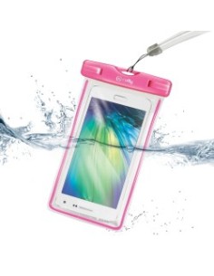 Celly WPCBAGXL02 custodia per cellulare Custodia a tasca Rosa, Trasparente