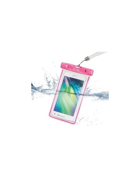 Celly WPCBAGXL02 custodia per cellulare Custodia a tasca Rosa, Trasparente