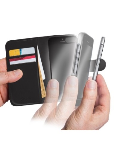 Celly PELLEAIPH6PBK custodia per cellulare 14 cm (5.5") Custodia a borsellino Nero