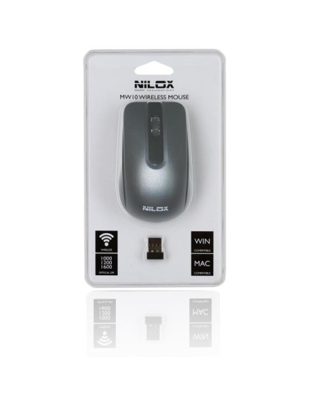 Nilox MW10 mouse Viaggio Ambidestro RF Wireless Ottico 1600 DPI