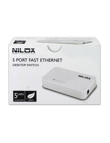 Nilox 16NX04DC5P001 switch di rete Non gestito Fast Ethernet (10 100) Bianco