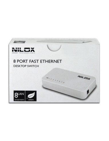 Nilox SWITCH 8 PORTE 10 100 Non gestito Fast Ethernet (10 100) Bianco