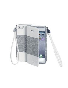 Celly GLAMme custodia per cellulare 10,2 cm (4") Custodia a libro Argento, Bianco