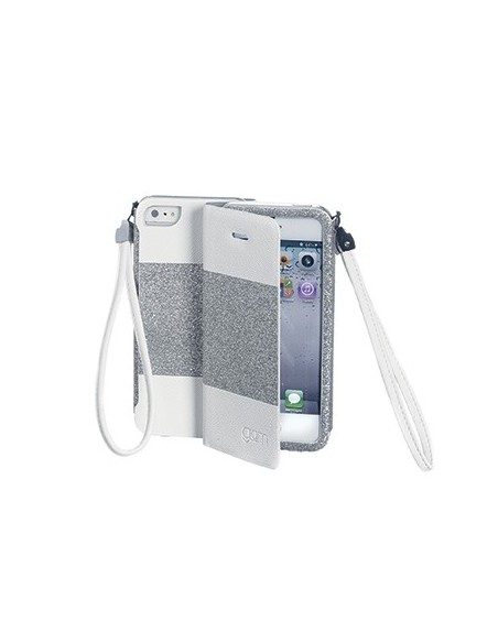 Celly GLAMme custodia per cellulare 10,2 cm (4") Custodia a libro Argento, Bianco