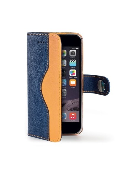 Celly ONDAIPH6PBL custodia per cellulare 14 cm (5.5") Custodia a borsellino Blu