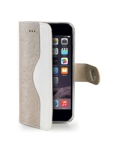 Celly ONDAIPH6PGD custodia per cellulare 14 cm (5.5") Custodia a borsellino Oro