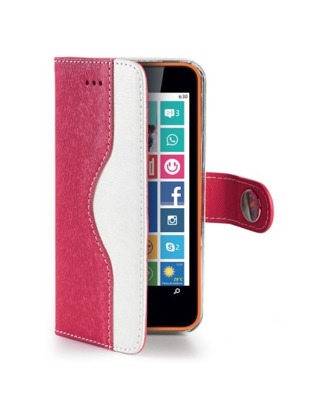 Celly ONDAL630PK custodia per cellulare Custodia a borsellino Rosa, Bianco