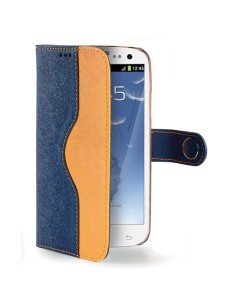 Celly ONDAS3BL custodia per cellulare Custodia a borsellino Blu, Giallo