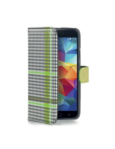 Celly PDPAGEGS5GR custodia per cellulare Custodia a borsellino Nero, Verde, Bianco