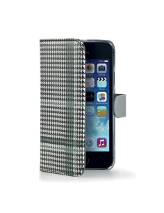 Celly PDPAGEIPH5BK custodia per cellulare Custodia a borsellino Nero, Bianco