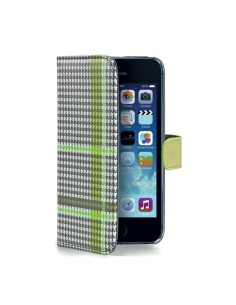 Celly PDPAGEIPH5GR custodia per cellulare Custodia a borsellino Nero, Verde, Bianco