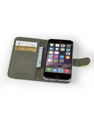 Celly PDPAGEIPH6PGR custodia per cellulare 14 cm (5.5") Custodia a borsellino Verde