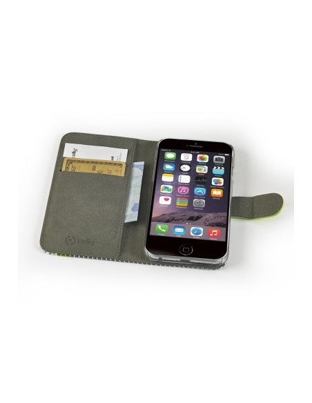 Celly PDPAGEIPH6PGR custodia per cellulare 14 cm (5.5") Custodia a borsellino Verde