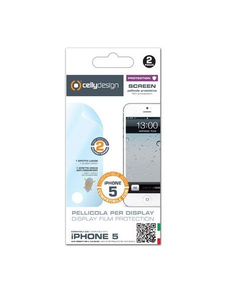 Celly SCREEN185A protezione per lo schermo e il retro dei telefoni cellulari Apple 2 pz