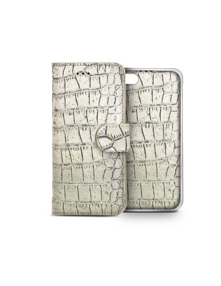Celly CROCOAIPH6PCH custodia per cellulare 14 cm (5.5") Custodia a libro Champagne