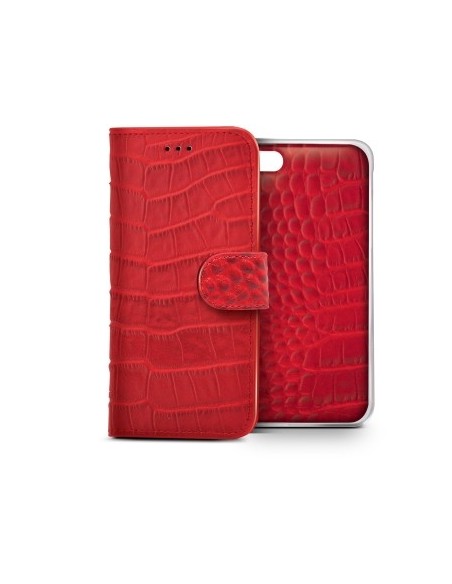 Celly CROCOAIPH6PRD custodia per cellulare 14 cm (5.5") Custodia a libro Rosso