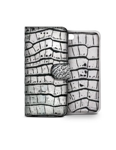 Celly CROCOAIPH6SV custodia per cellulare 11,9 cm (4.7") Custodia a borsellino Argento