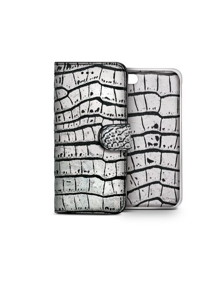 Celly CROCOAIPH6SV custodia per cellulare 11,9 cm (4.7") Custodia a borsellino Argento