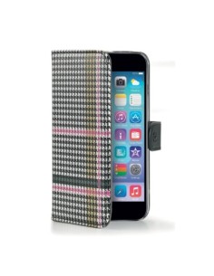 Celly PDPAGEIPH6PK custodia per cellulare Custodia a libro Grigio, Rosa