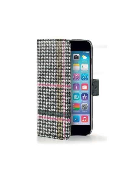 Celly PDPAGEIPH6PK custodia per cellulare Custodia a libro Grigio, Rosa