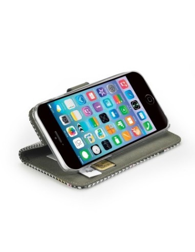 Celly PDPAGEIPH6PK custodia per cellulare Custodia a libro Grigio, Rosa