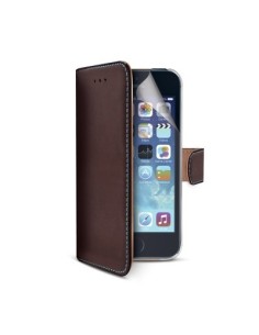 Celly PELLEIPH5BR custodia per cellulare 10,2 cm (4") Custodia a borsellino Marrone