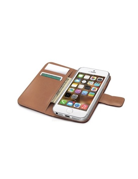 Celly PELLEIPH5BR custodia per cellulare 10,2 cm (4") Custodia a borsellino Marrone