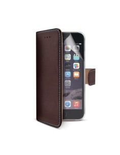 Celly PELLEIPH6BR custodia per cellulare 11,9 cm (4.7") Custodia a borsellino Marrone