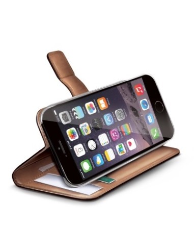 Celly PELLEIPH6PBR custodia per cellulare 14 cm (5.5") Custodia a borsellino Marrone