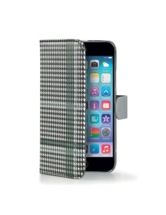 Celly PDPAGEIPH6BK custodia per cellulare Custodia a libro Nero, Bianco