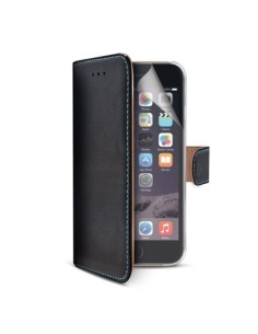 Celly PELLEIPH6PBK custodia per cellulare 14 cm (5.5") Custodia a borsellino Nero