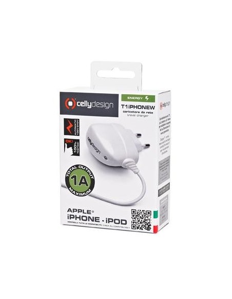 Celly T1IPHONEW Caricabatterie per dispositivi mobili Telefono cellulare Bianco AC Interno
