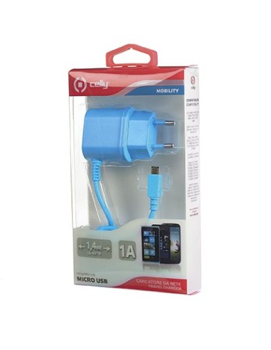 Celly TCMICROLB Caricabatterie per dispositivi mobili Telefono cellulare Blu AC Interno