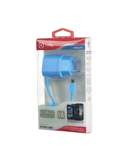 Celly TCMICROLB Caricabatterie per dispositivi mobili Telefono cellulare Blu AC Interno